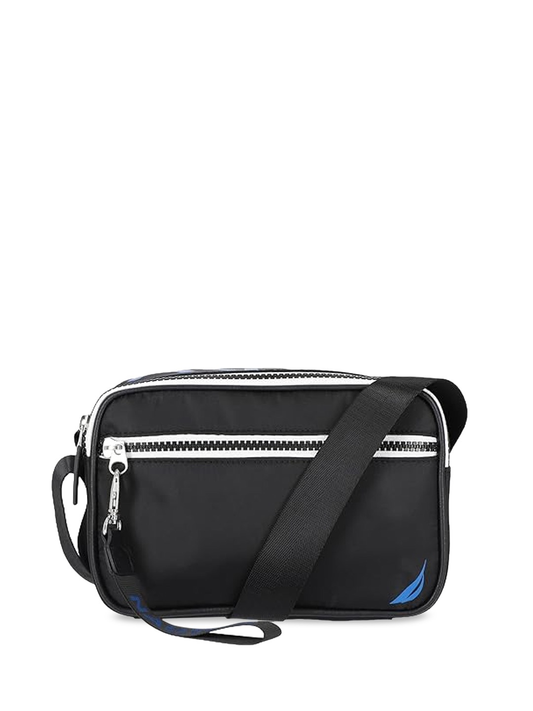 

Nautica Typography Printed Sling Bag, Black