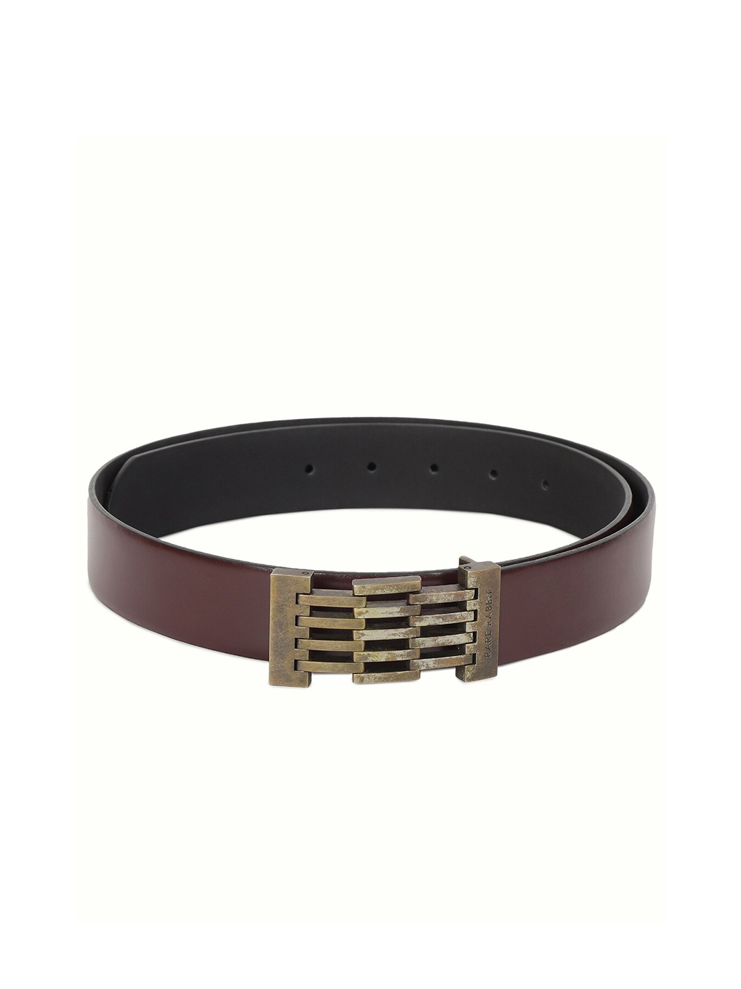 

RARE RABBIT Men Leather Formal Belt, Maroon