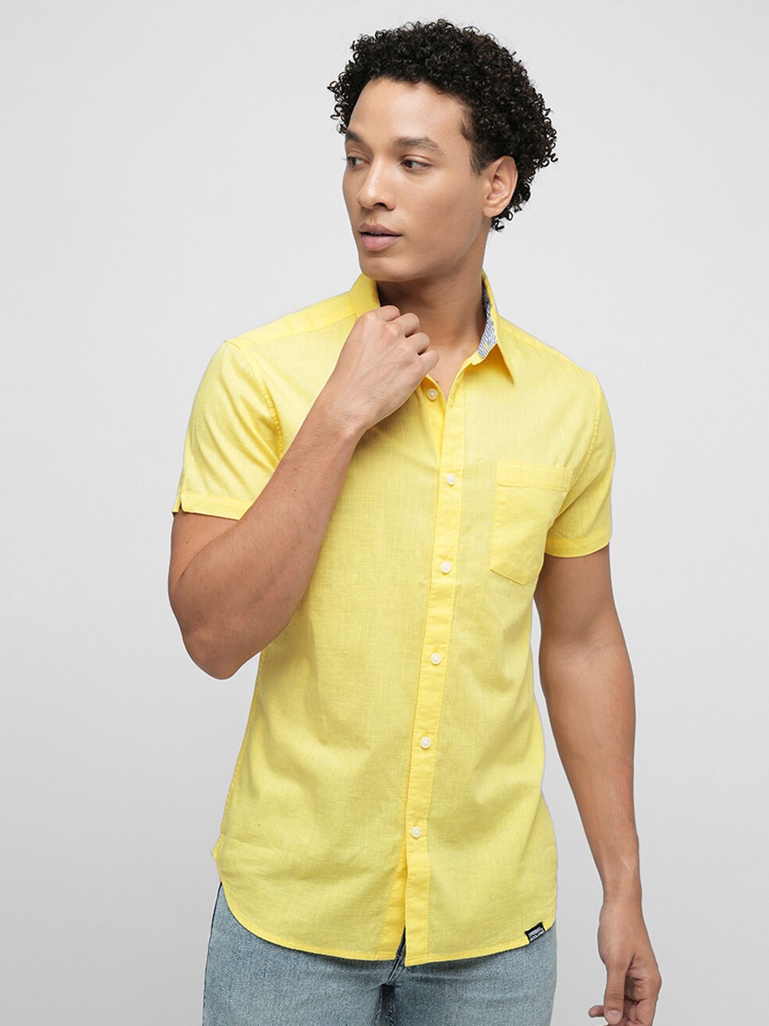 

Jack & Jones Slim Fit Pure Cotton Casual Shirt, Yellow