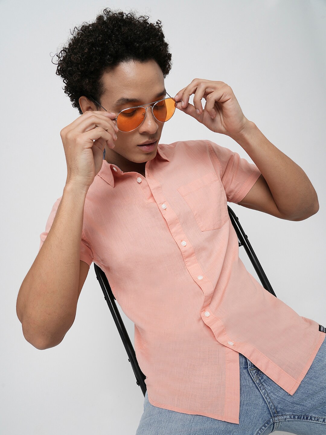 

Jack & Jones Slim Fit Pure Cotton Casual Shirt, Peach