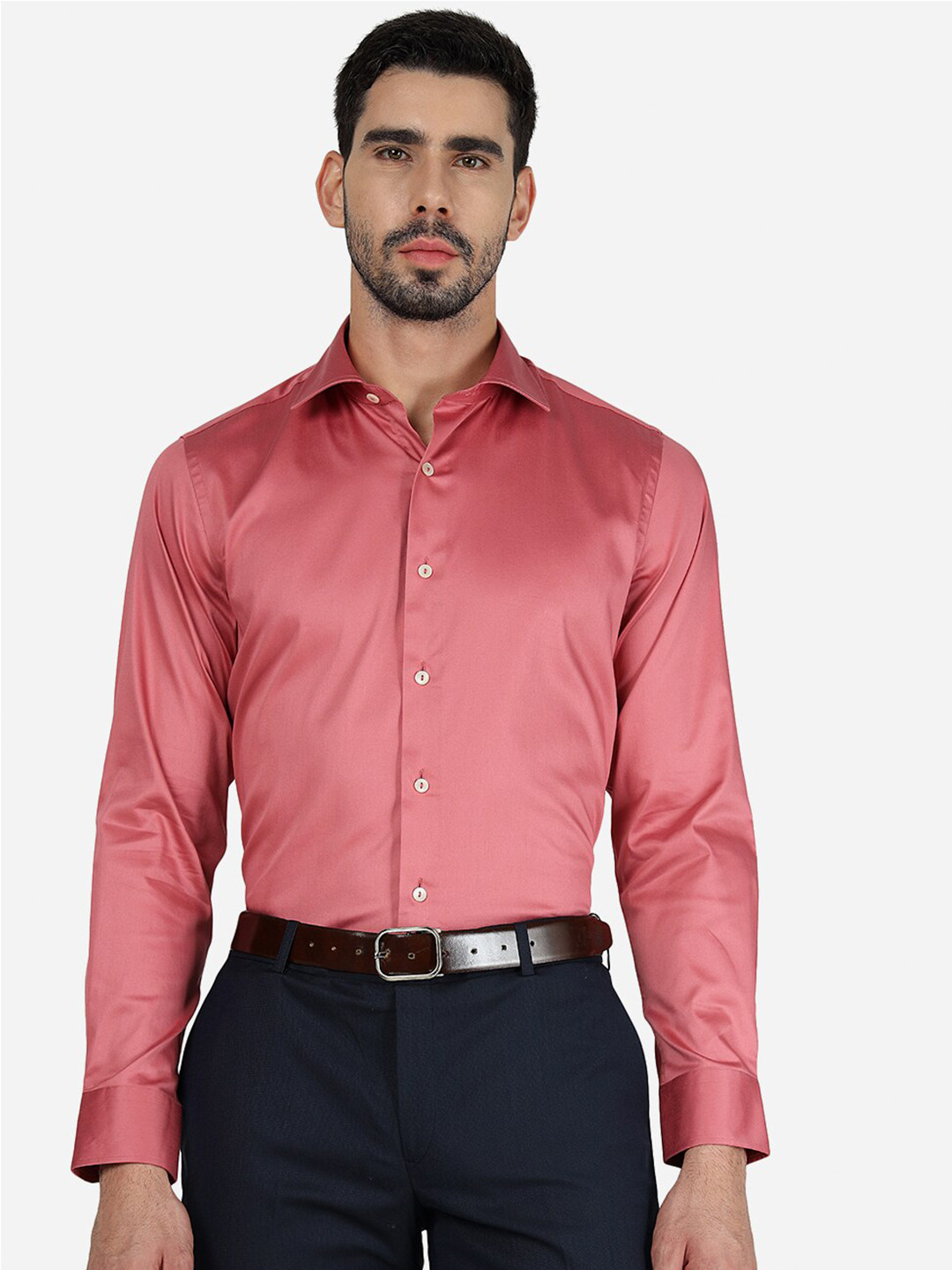 

WYRE Slim Fit Spread Collar Cotton Formal Shirt, Pink