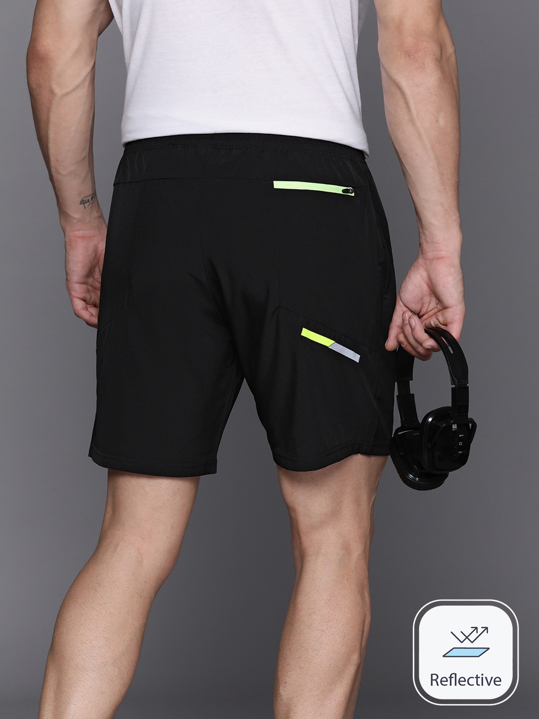 

HRX by Hrithik Roshan Men Solid Running Sports Shorts, Black