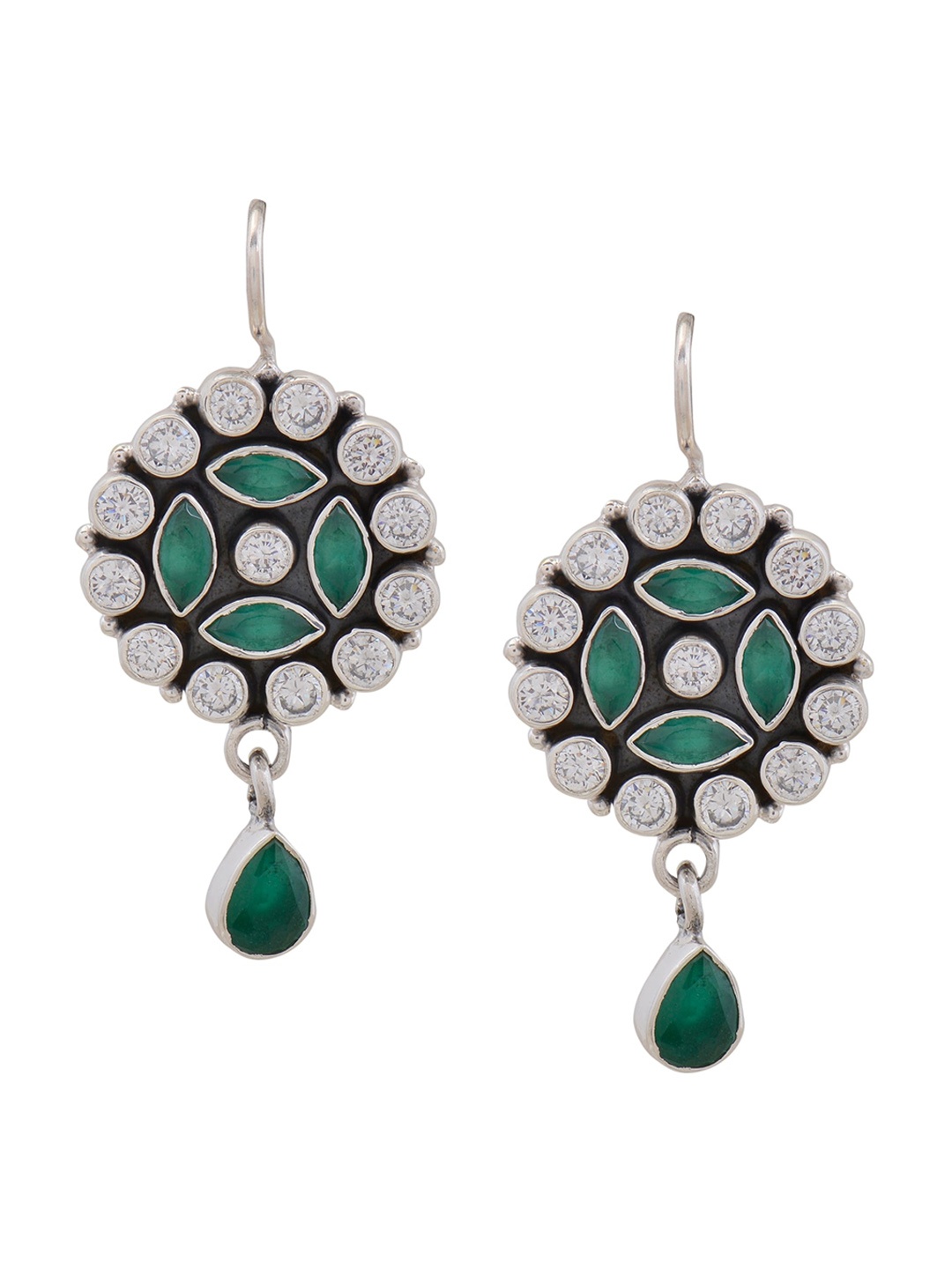 

Silverwala 925 Sterling Silver Contemporary Zircon Drop Earrings