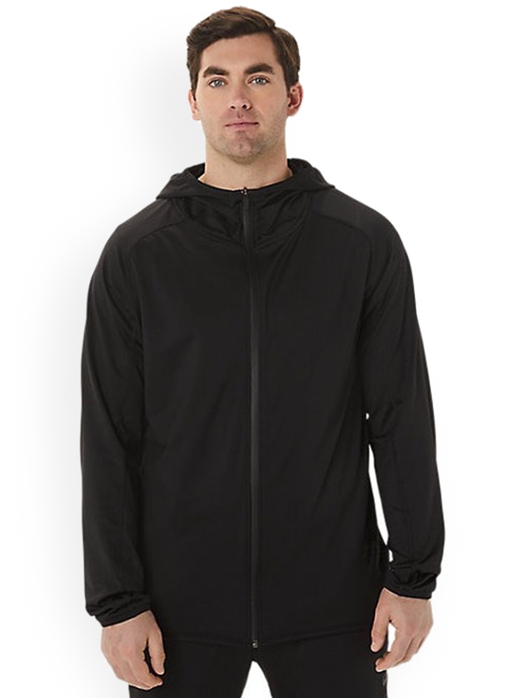 

ASICS Actibreeze Jacquard Brushed Knit Hooded Sporty Jacket, Black