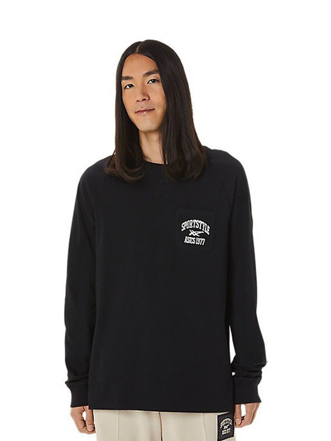 

ASICS Long Sleeves Regular Fit Round Neck T-shirt, Black