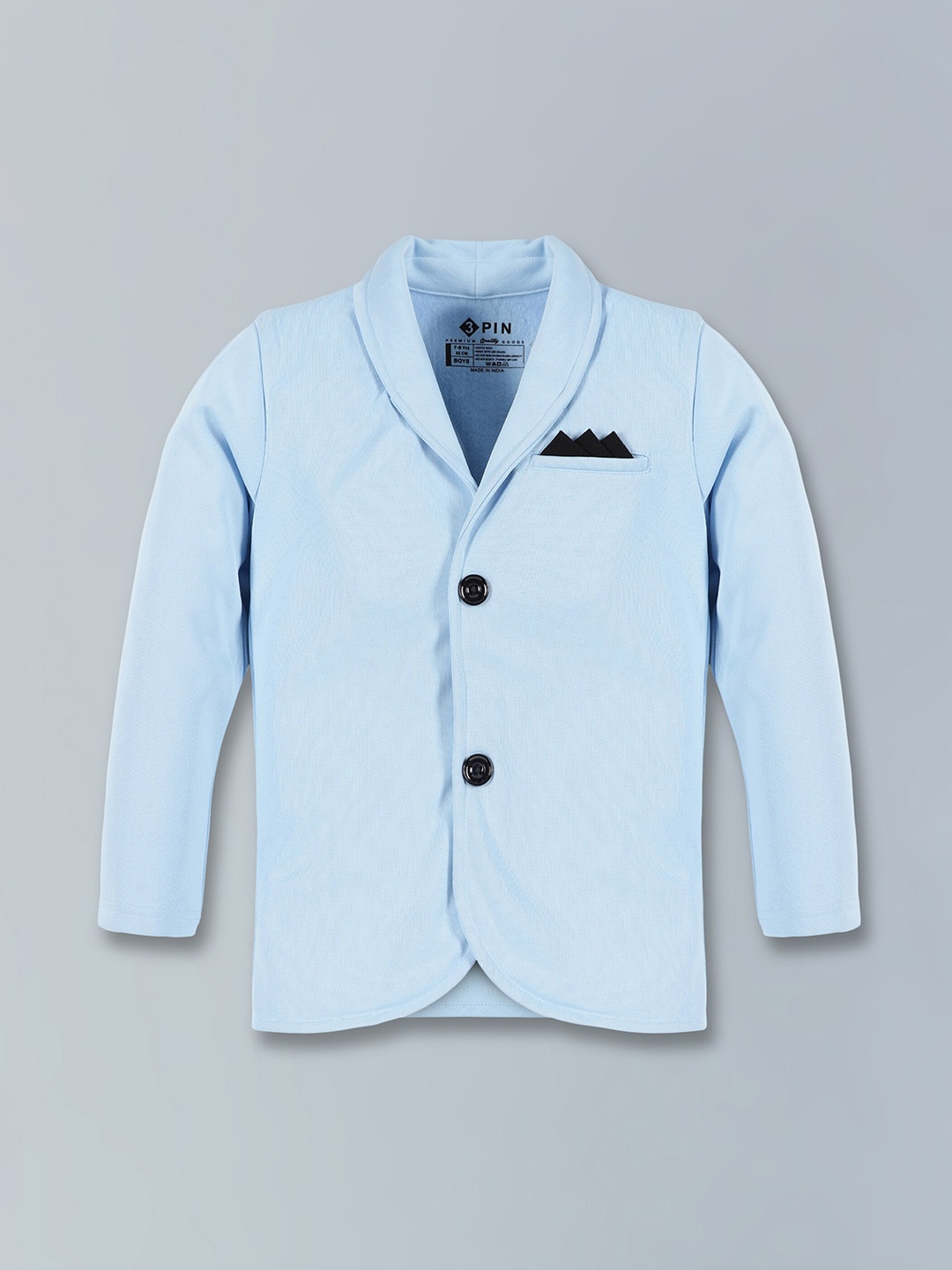 

3PIN Boys Shawl Collar Single-Breasted Fleece Blazer, Blue