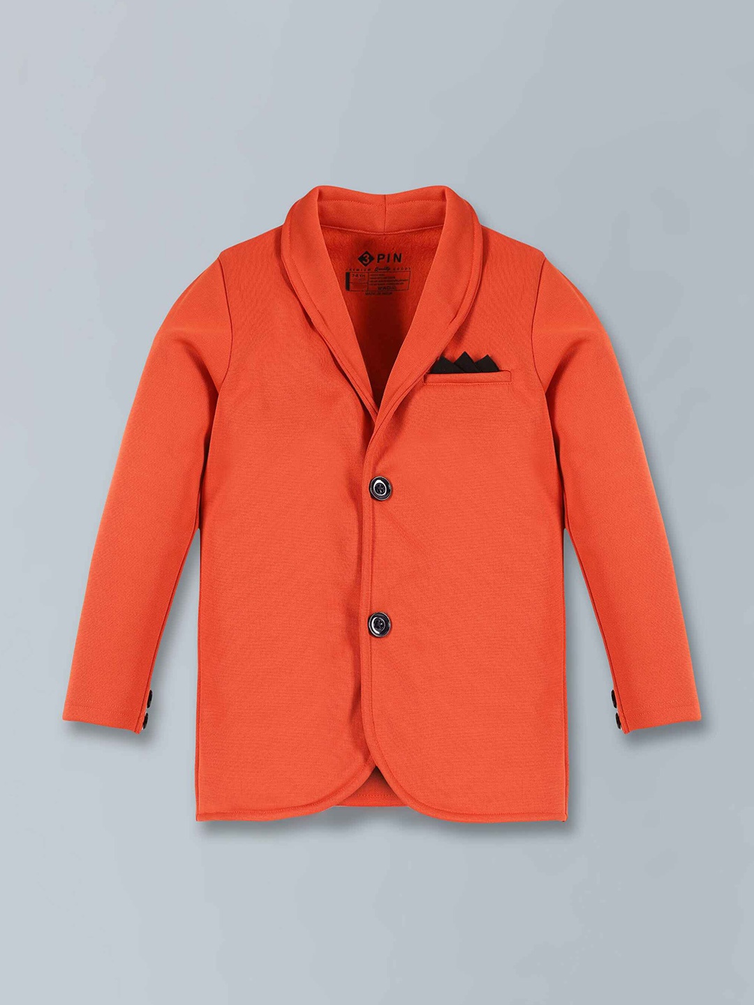 

3PIN Boys Shawl Collar Single-Breasted Fleece Blazer, Orange