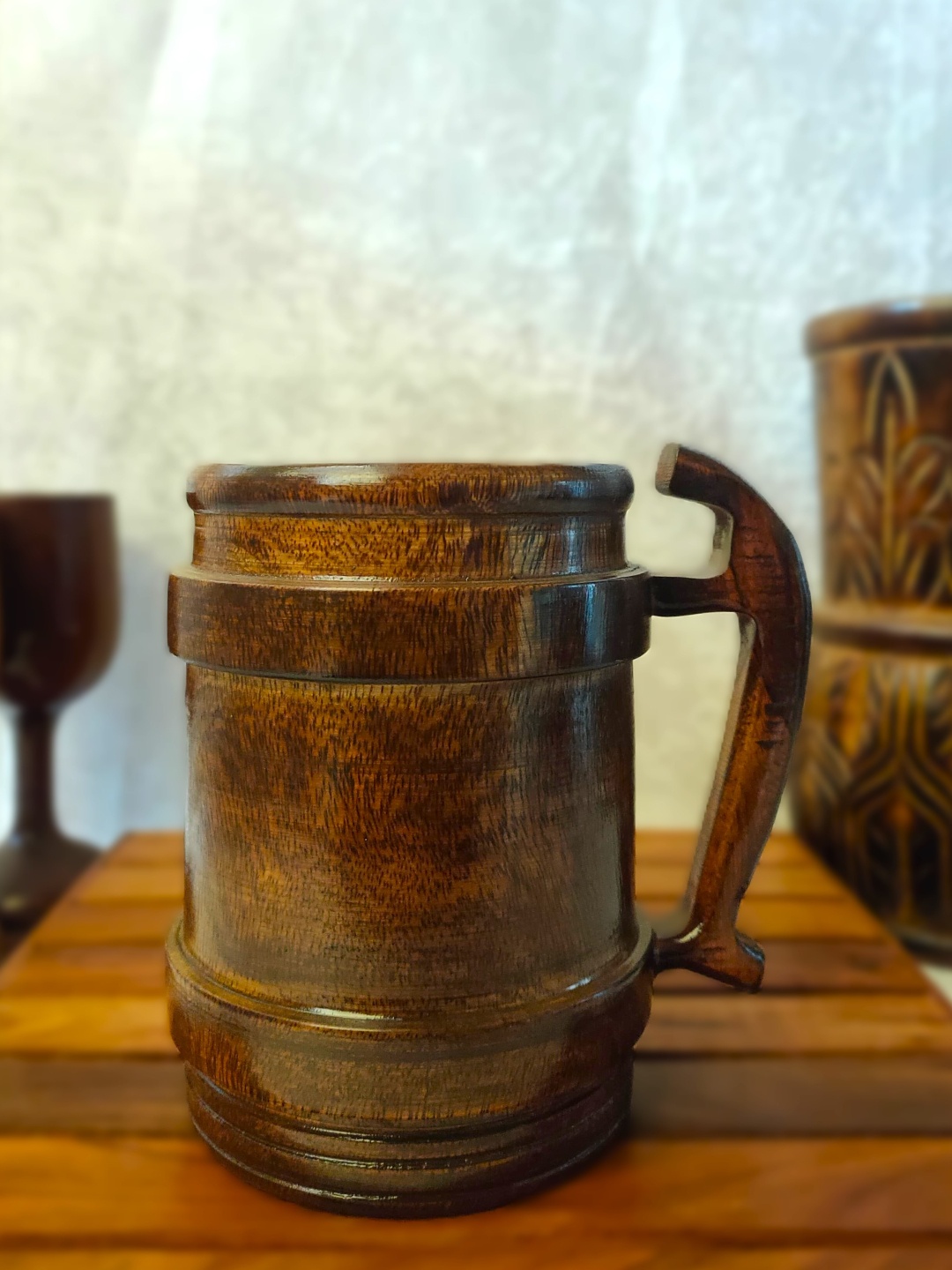 

Classical Youth Brown Wooden Beer Mug 500 ml