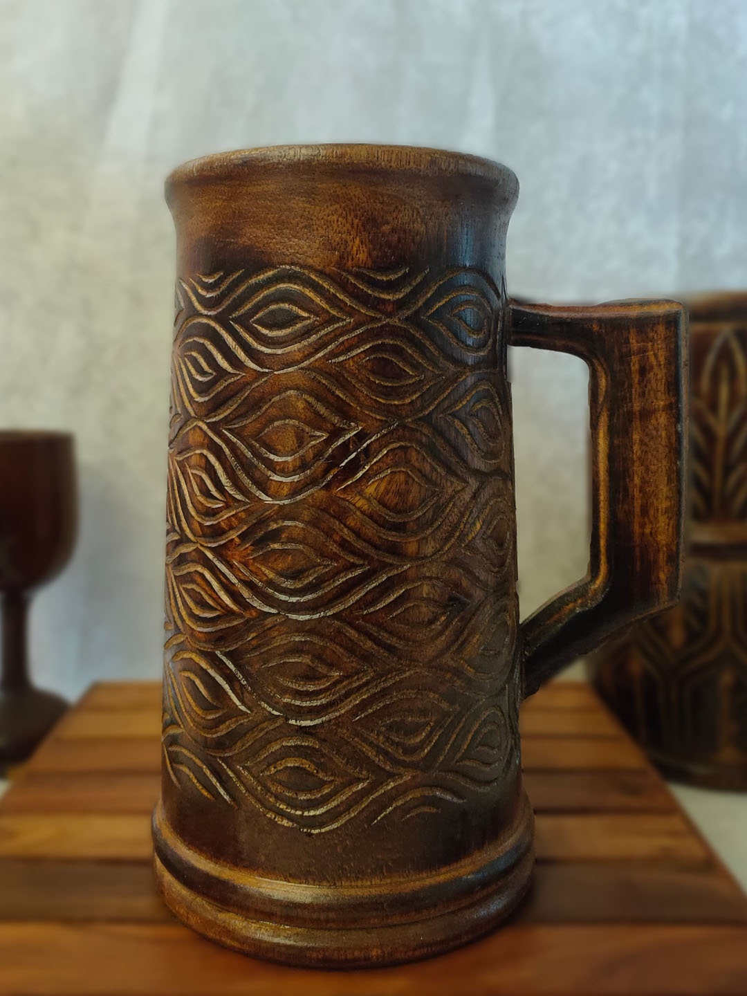 

Classical Youth Brown Wooden Beer Mug 850 ml