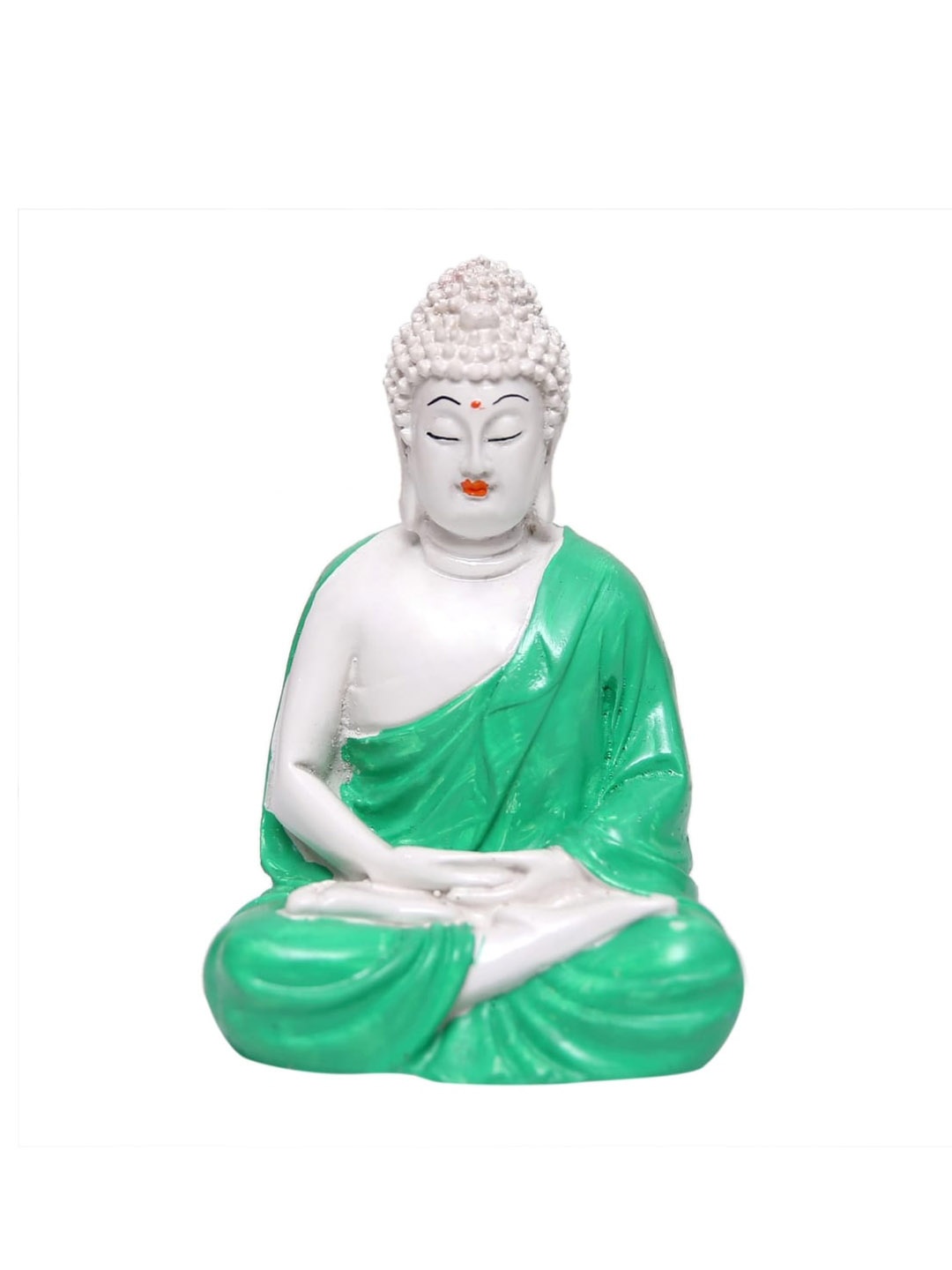 

Goldiluxe Green & White Buddha Medium Showpiece