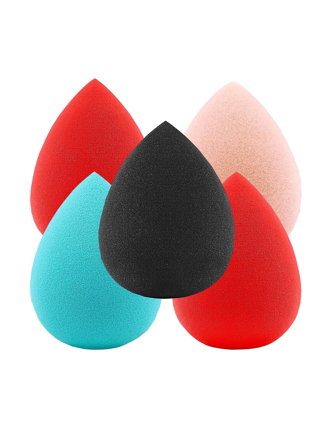 

CHANDERKASH Set Of 5 Dab & Blend Beauty Makeup Sponge - Light Pink-Black-Blue-Orange