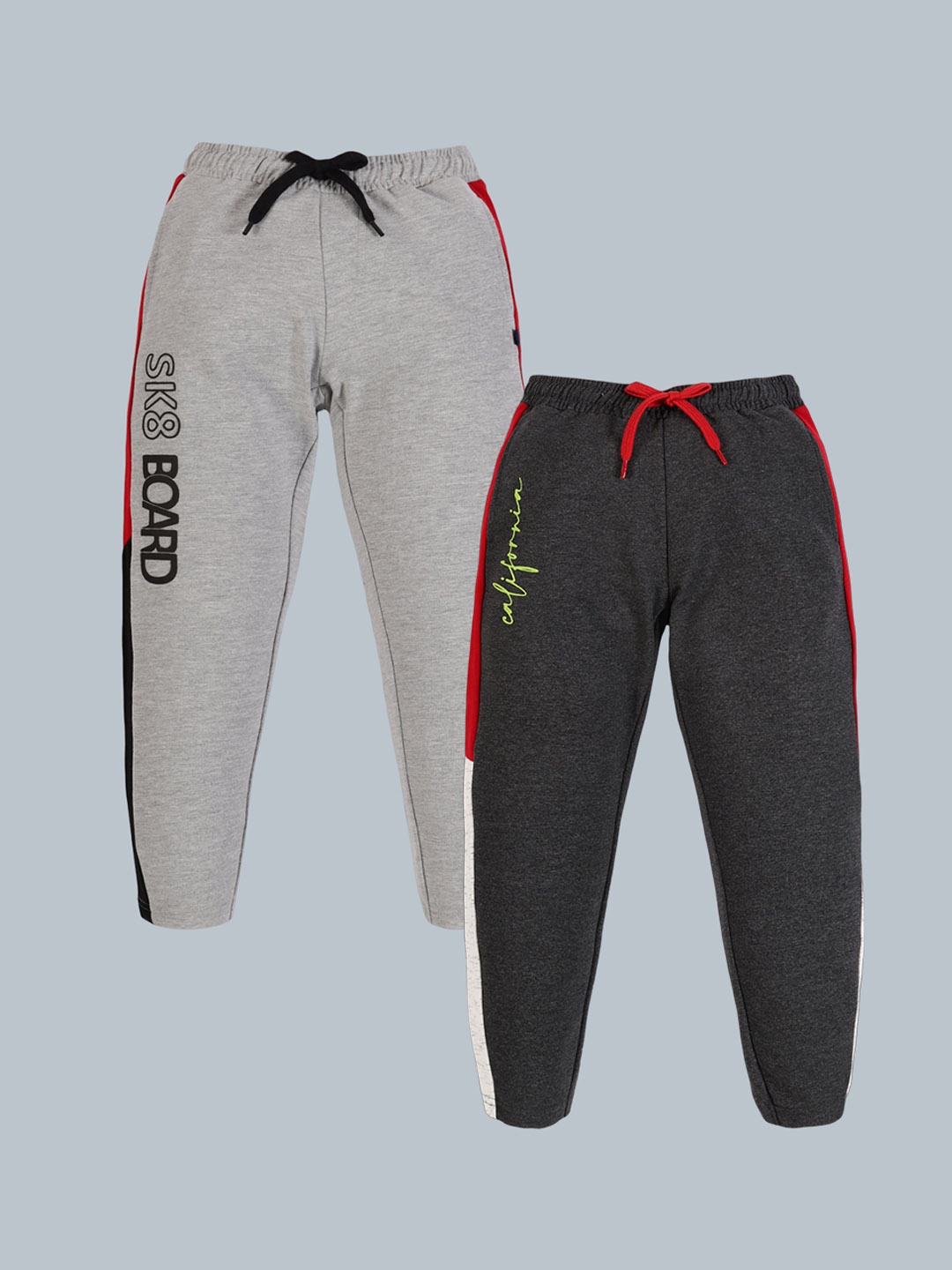 

3PIN Boys Pack of 2 Pure Cotton Antimicrobial Track Pants, Charcoal