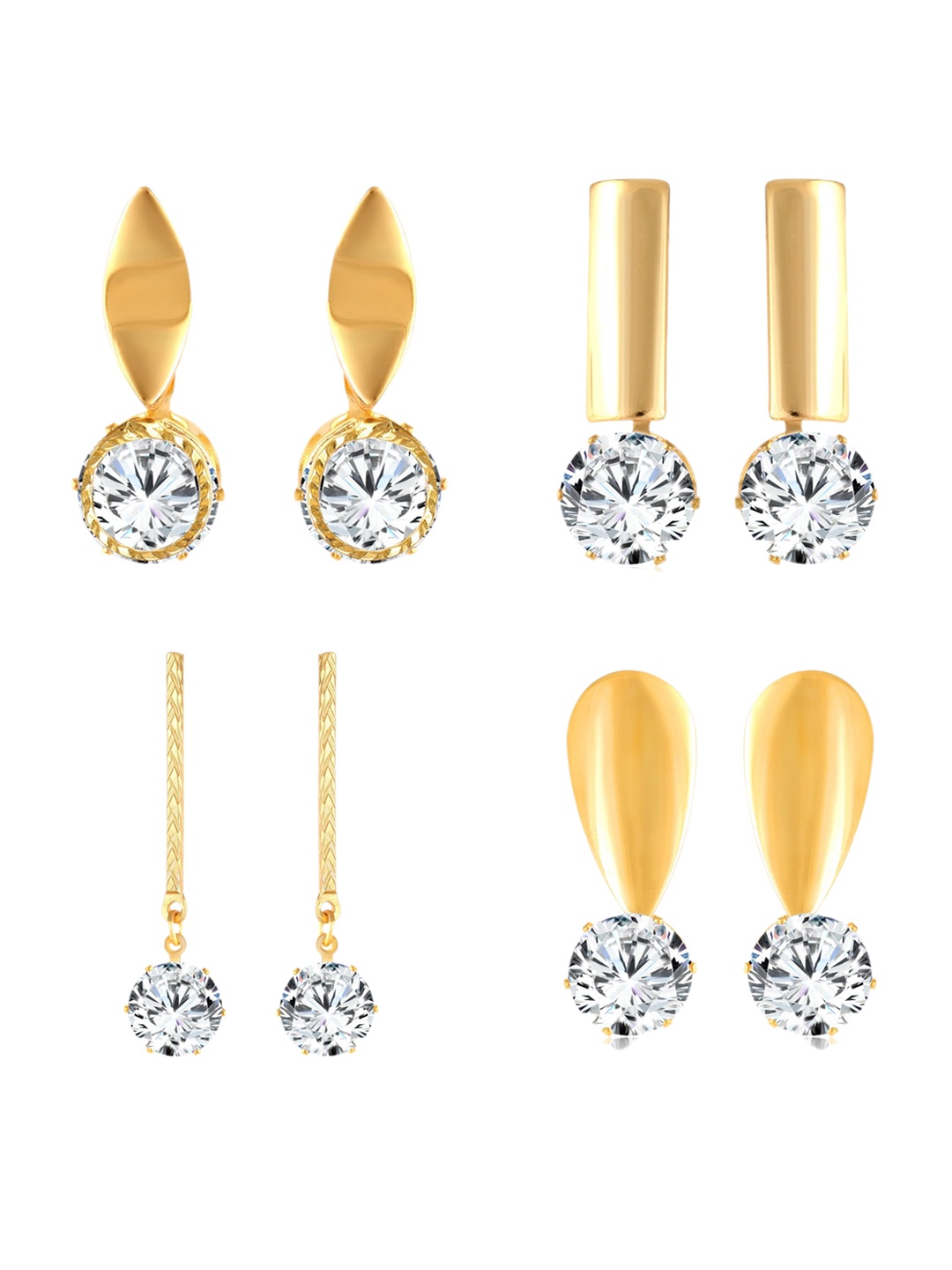 

Vighnaharta Gold-Toned Floral Drop Earrings