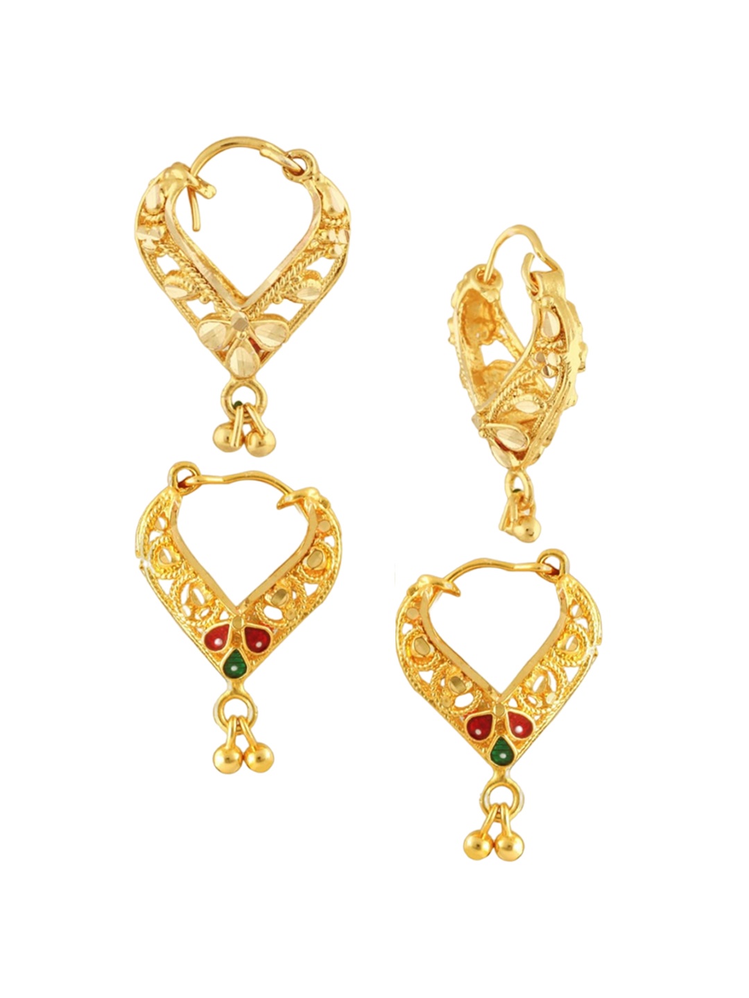 

Vighnaharta Gold-Toned Floral Chandbalis Earrings