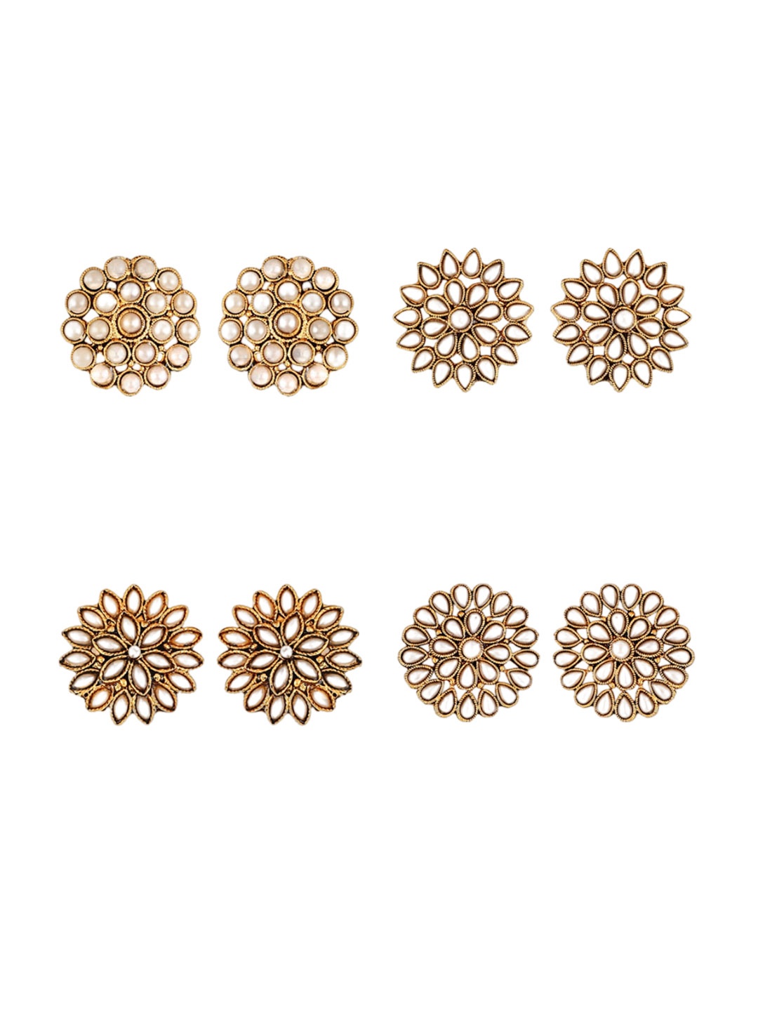 

Vighnaharta Gold-Toned Floral Studs Earrings