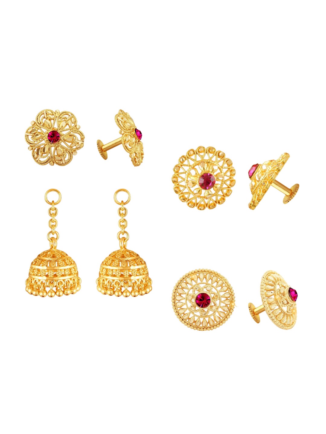 

Vighnaharta Gold-Toned Floral Studs Earrings