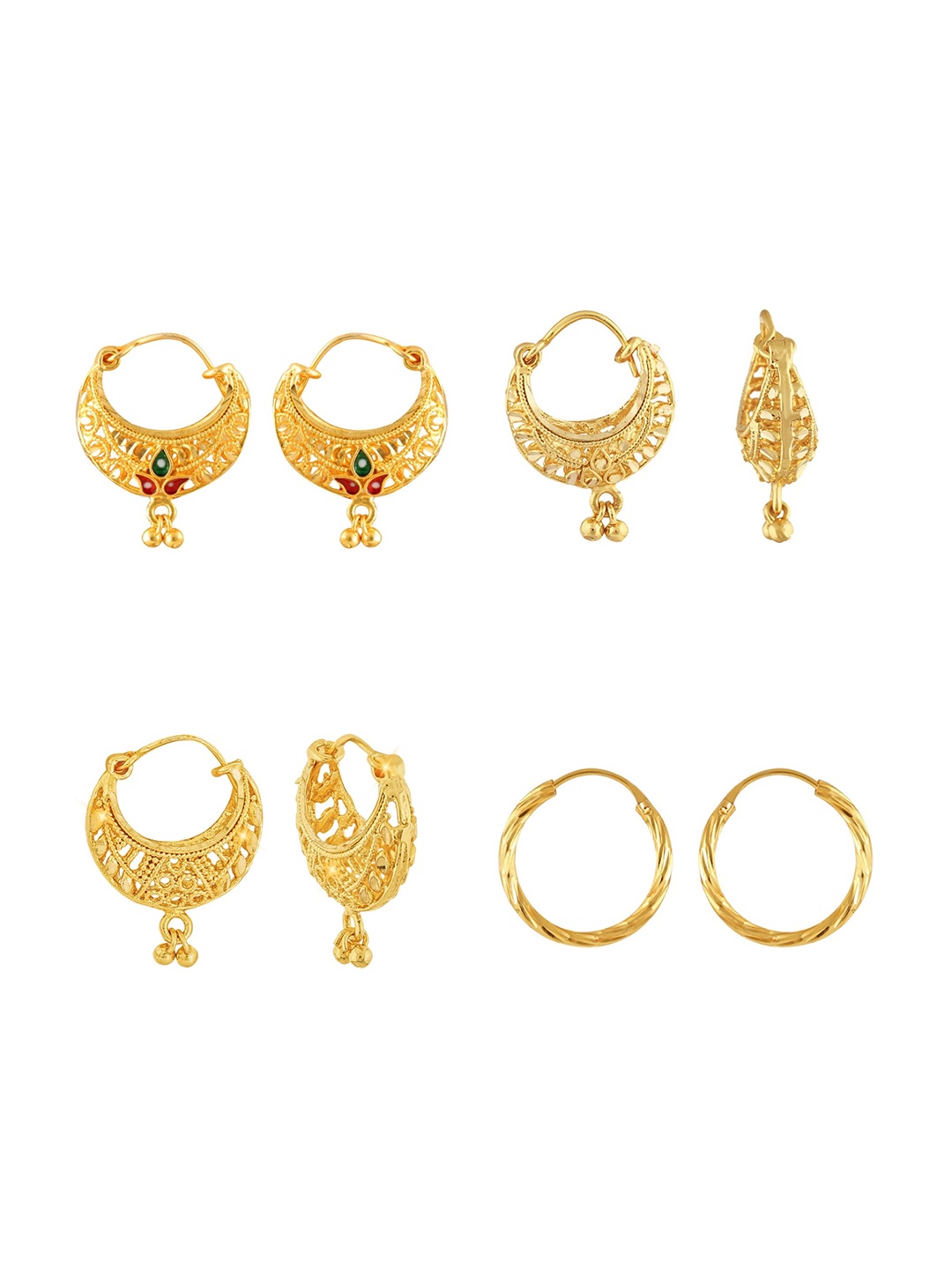 

Vighnaharta Gold-Toned Floral Chandbalis Earrings