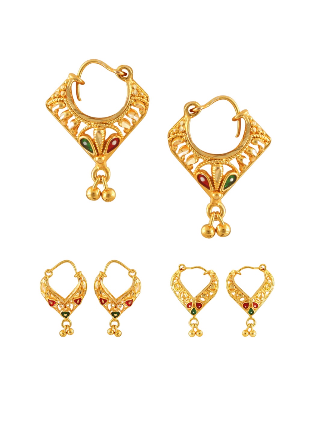 

Vighnaharta Gold-Toned Floral Chandbalis Earrings