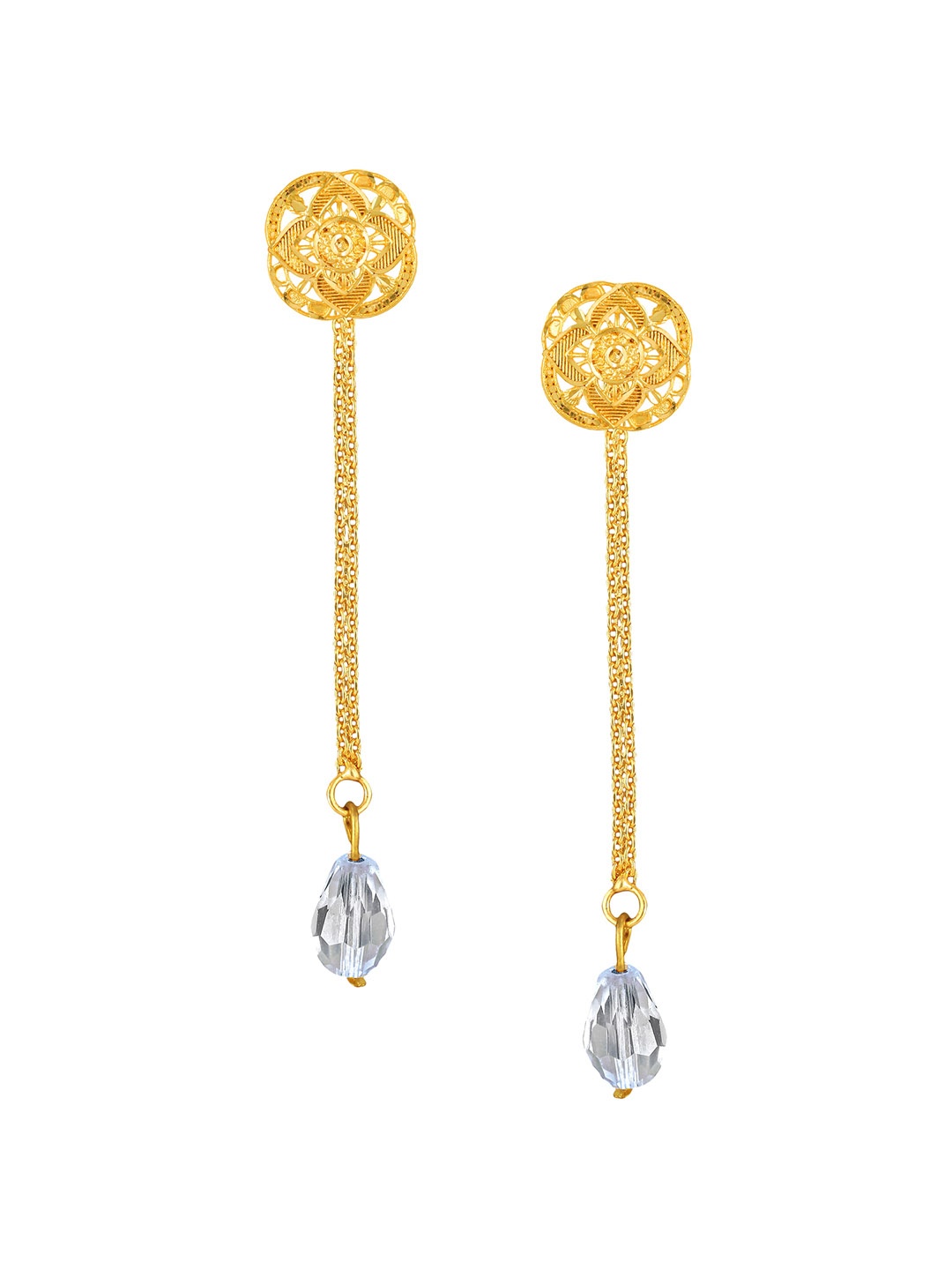 Vighnaharta Gold-Toned Floral Studs Earrings