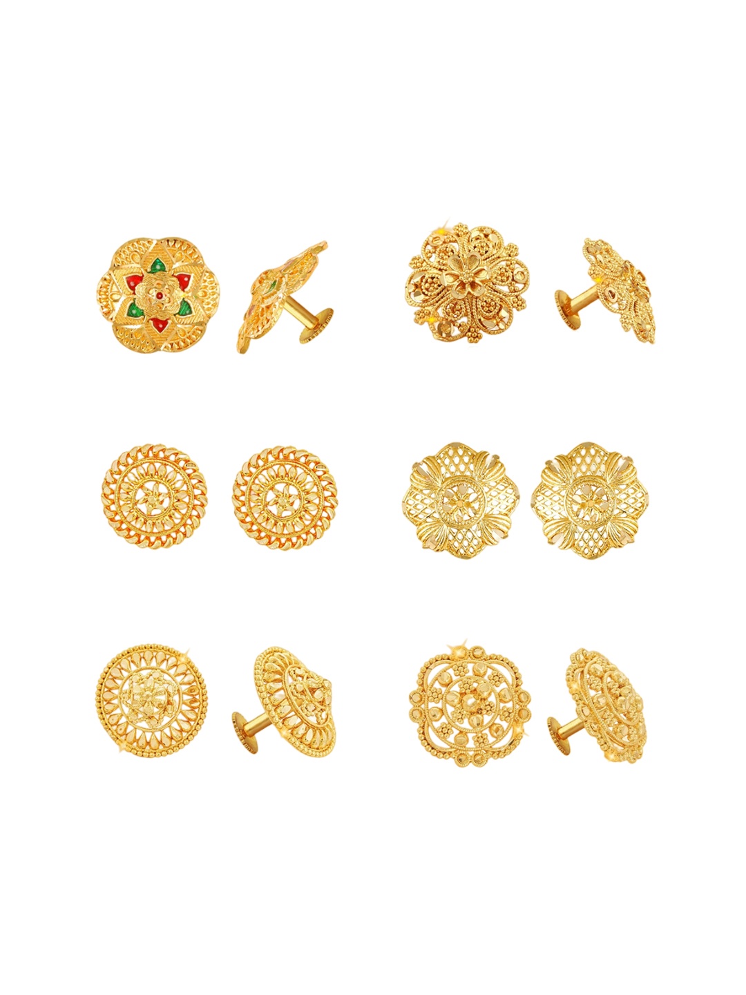 

Vighnaharta Gold-Toned Floral Studs Earrings
