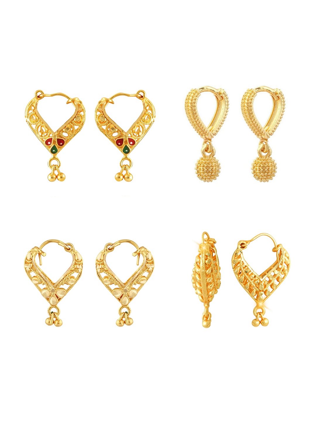 

Vighnaharta Gold-Toned Floral Chandbalis Earrings