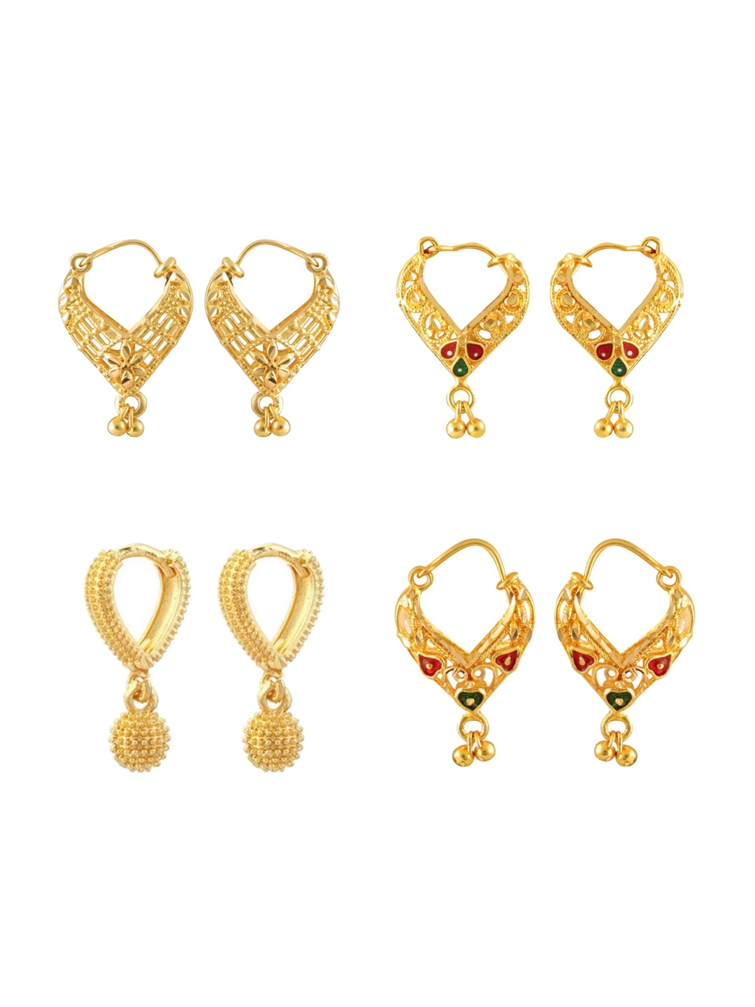 

Vighnaharta Gold-Toned Floral Chandbalis Earrings