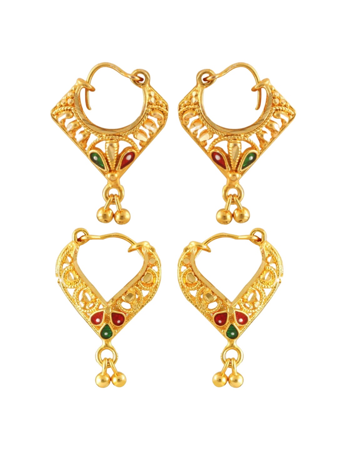 

Vighnaharta Gold-Toned Floral Chandbalis Earrings