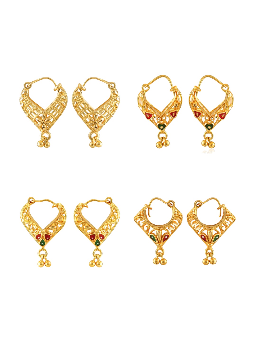 

Vighnaharta Gold-Toned Floral Chandbalis Earrings