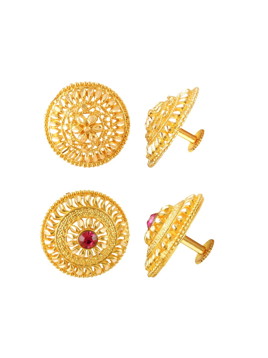 

Vighnaharta Gold-Toned Floral Studs Earrings