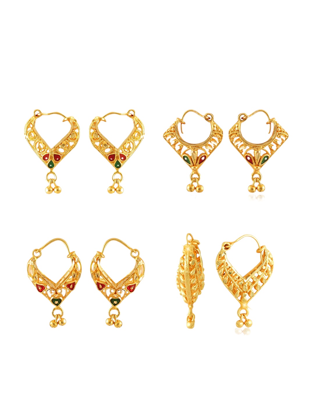 

Vighnaharta Gold-Toned Floral Chandbalis Earrings