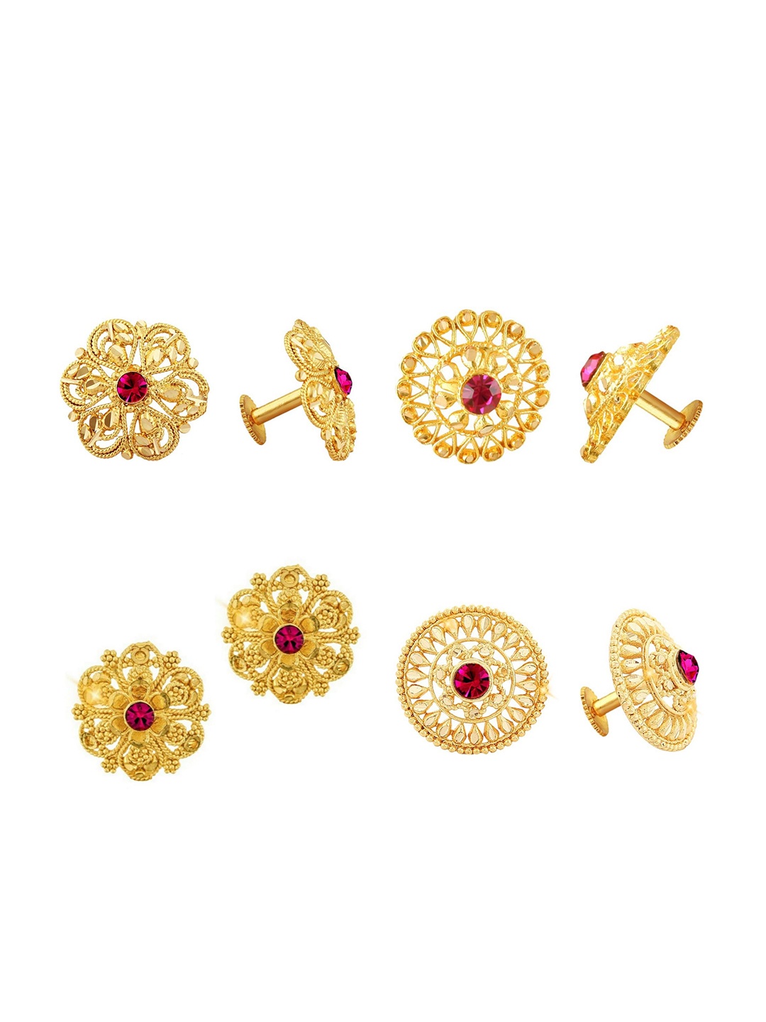 

Vighnaharta Gold-Toned Floral Studs Earrings