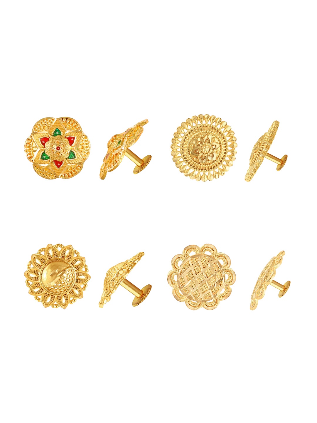 

Vighnaharta Gold-Toned Floral Studs Earrings