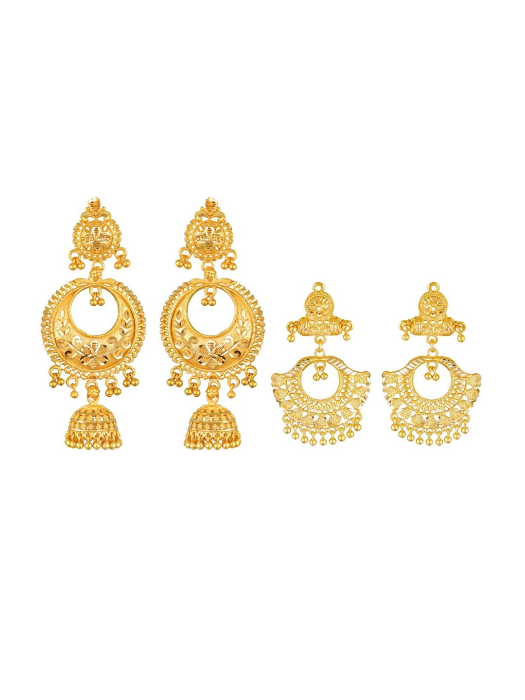

Vighnaharta Gold-Toned Floral Jhumkas Earrings