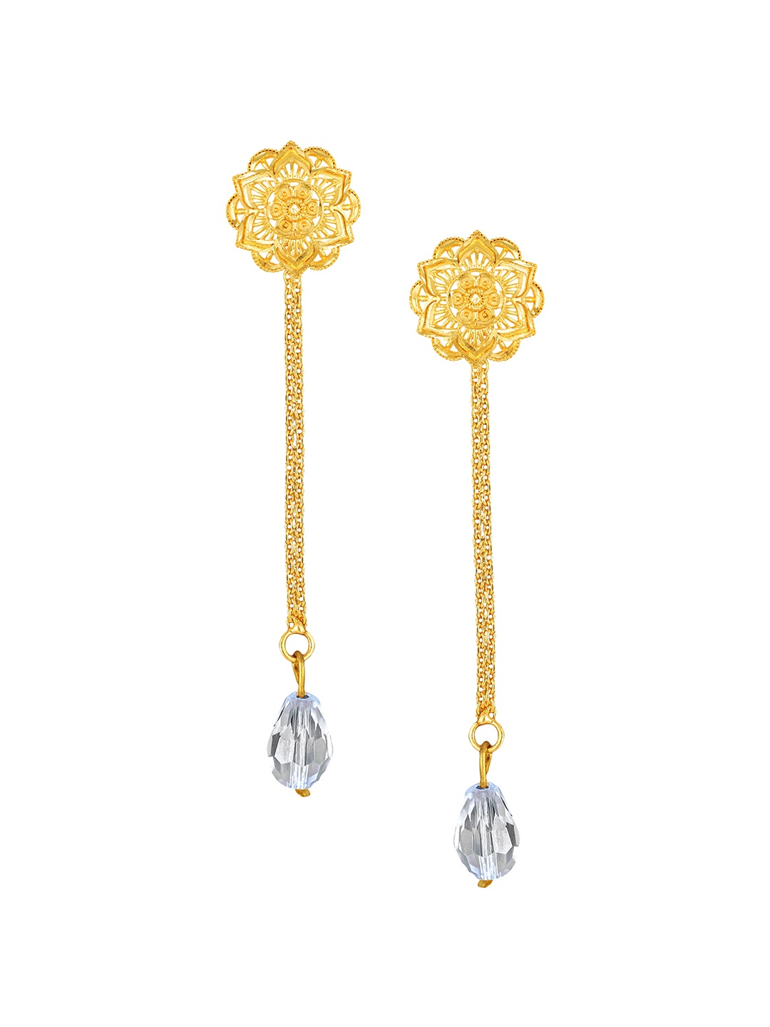 

Vighnaharta Gold-Toned Floral Studs Earrings