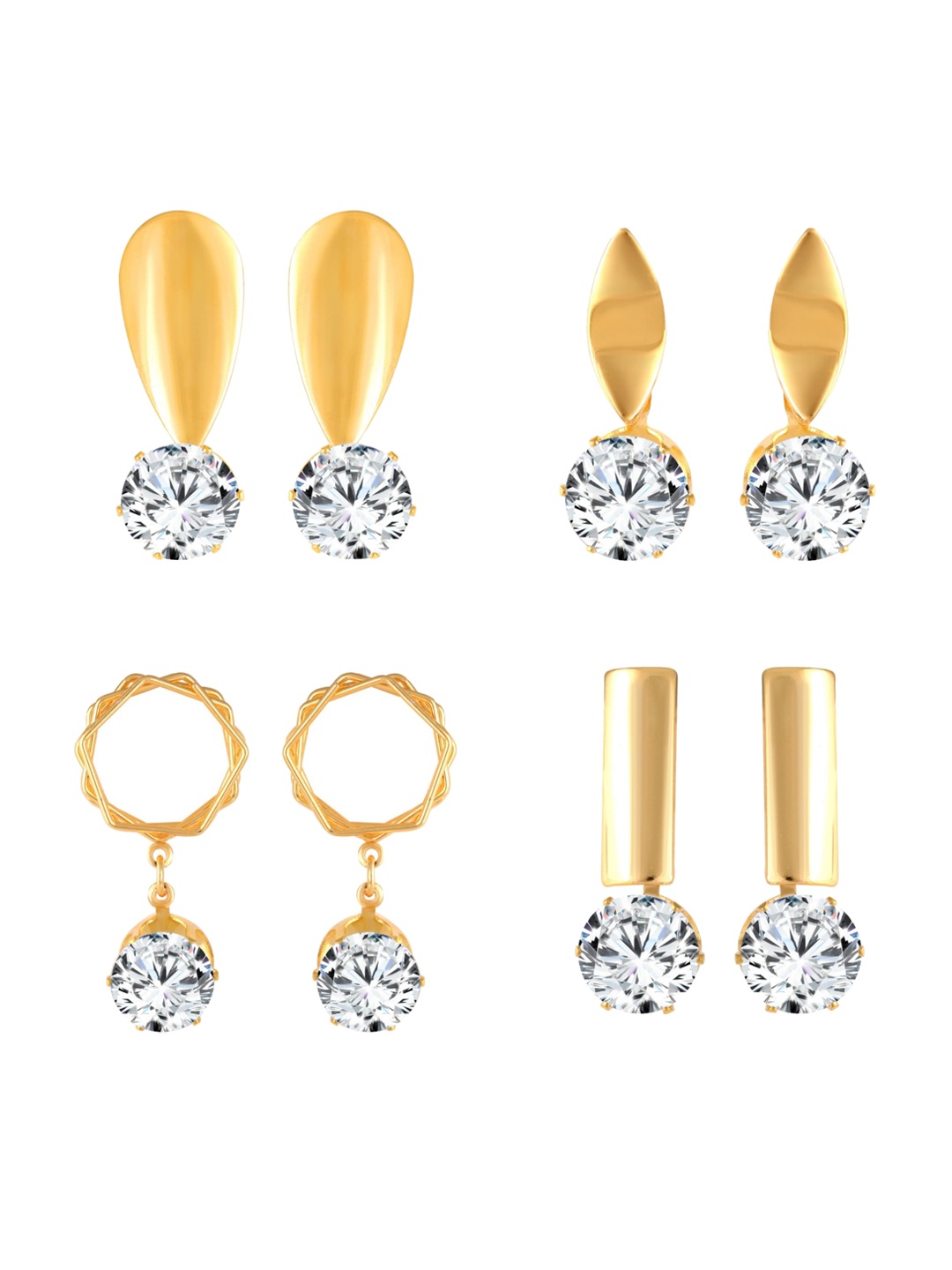 

Vighnaharta Gold-Toned Floral Drop Earrings