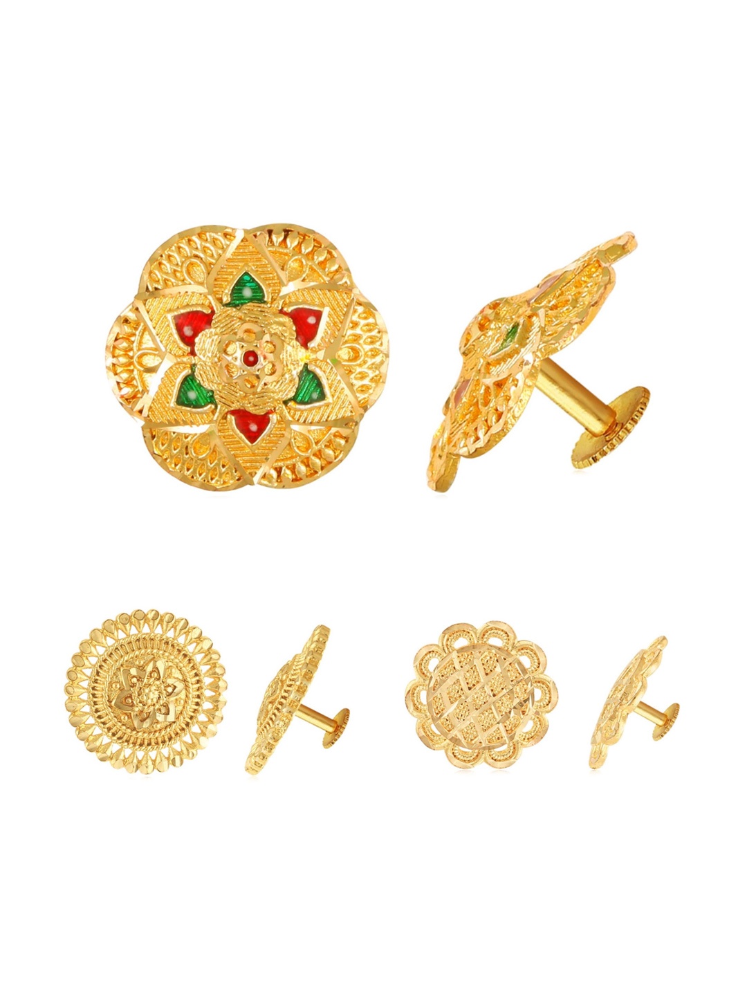 

Vighnaharta Gold-Toned Floral Studs Earrings
