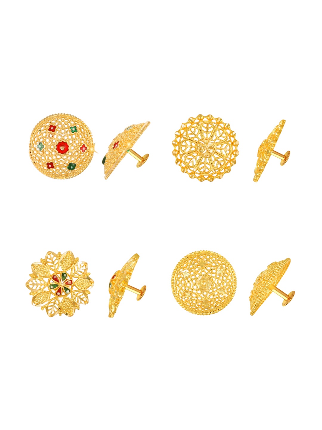 

Vighnaharta Gold-Toned Floral Studs Earrings