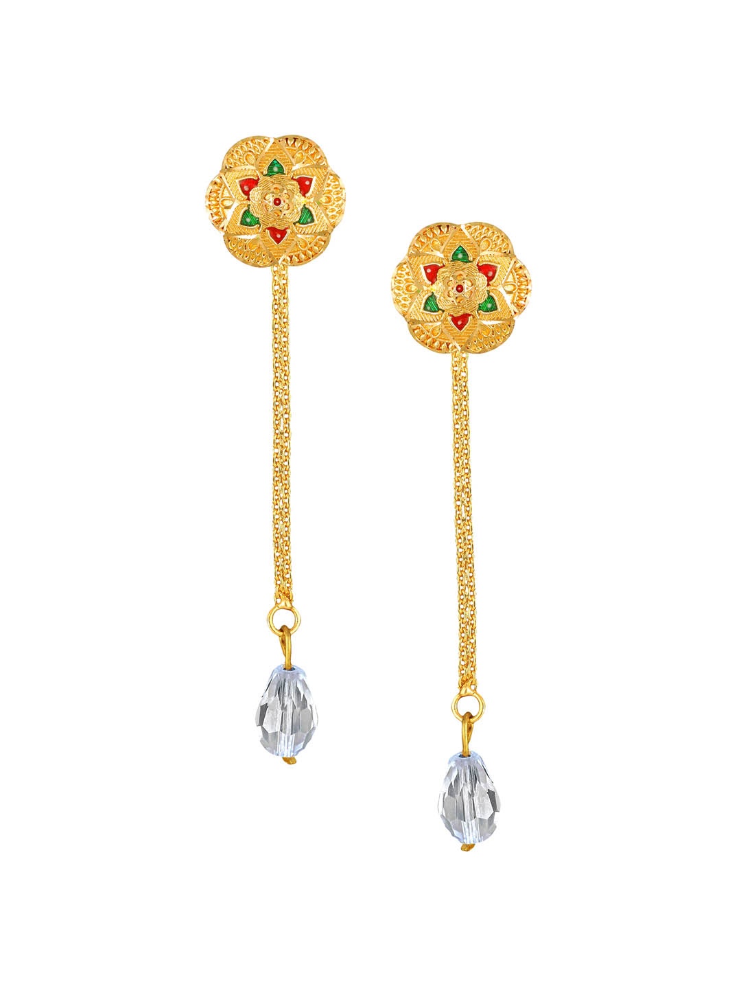 

Vighnaharta Gold-Toned Floral Studs Earrings