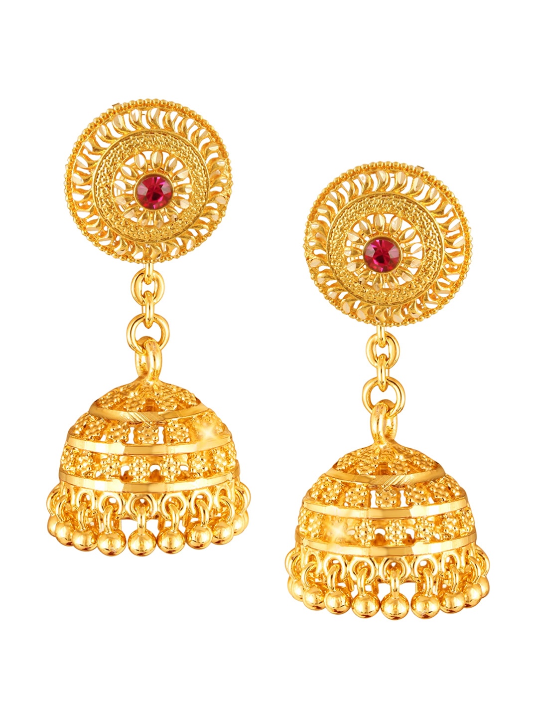 

Vighnaharta Gold-Toned Floral Studs Earrings