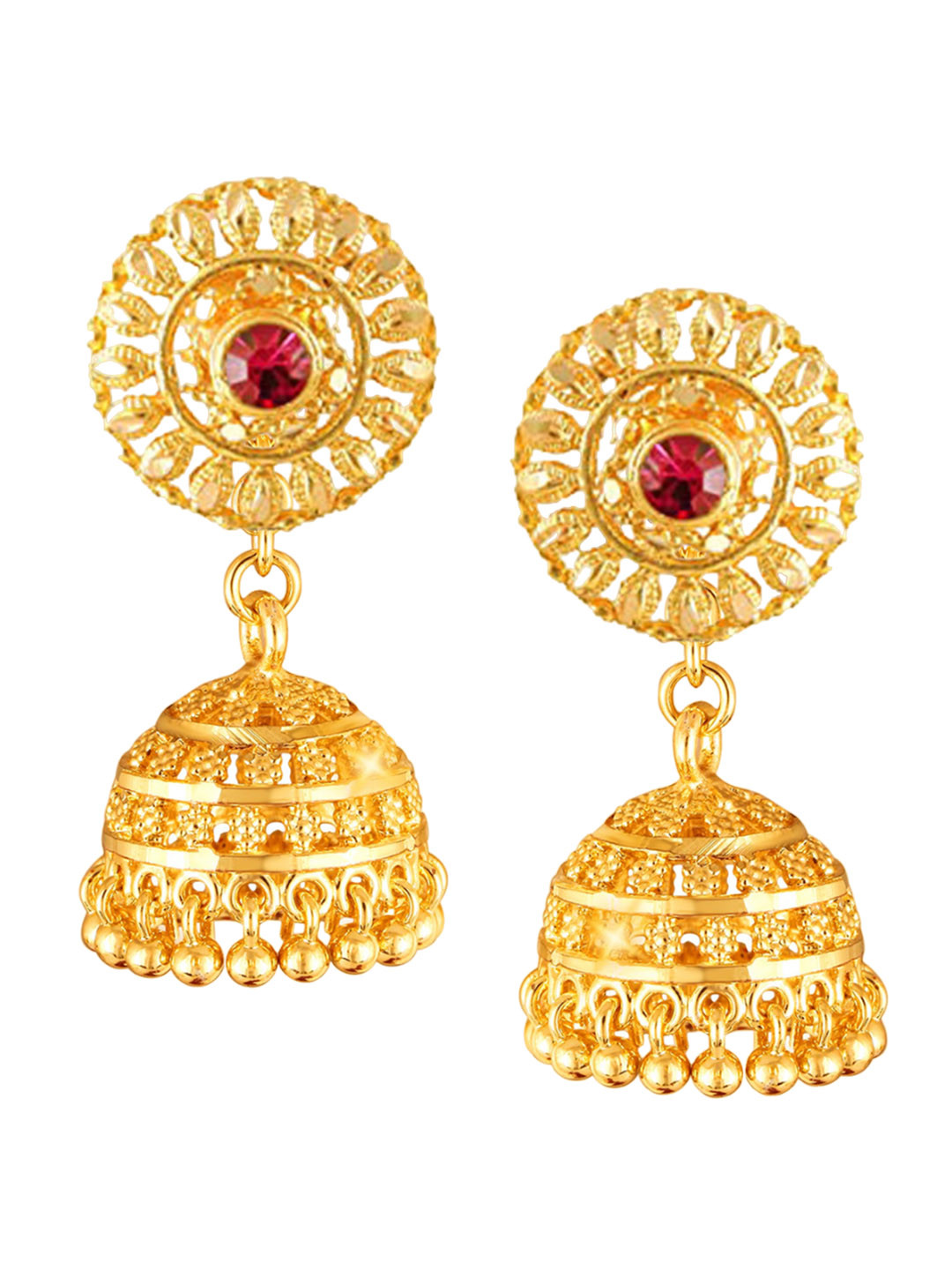 

Vighnaharta Gold-Toned Floral Studs Earrings