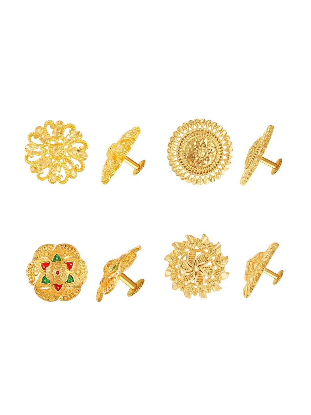 

Vighnaharta Gold-Toned Floral Studs Earrings