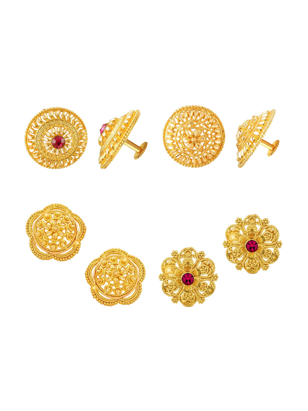 

Vighnaharta Gold-Toned Floral Studs Earrings