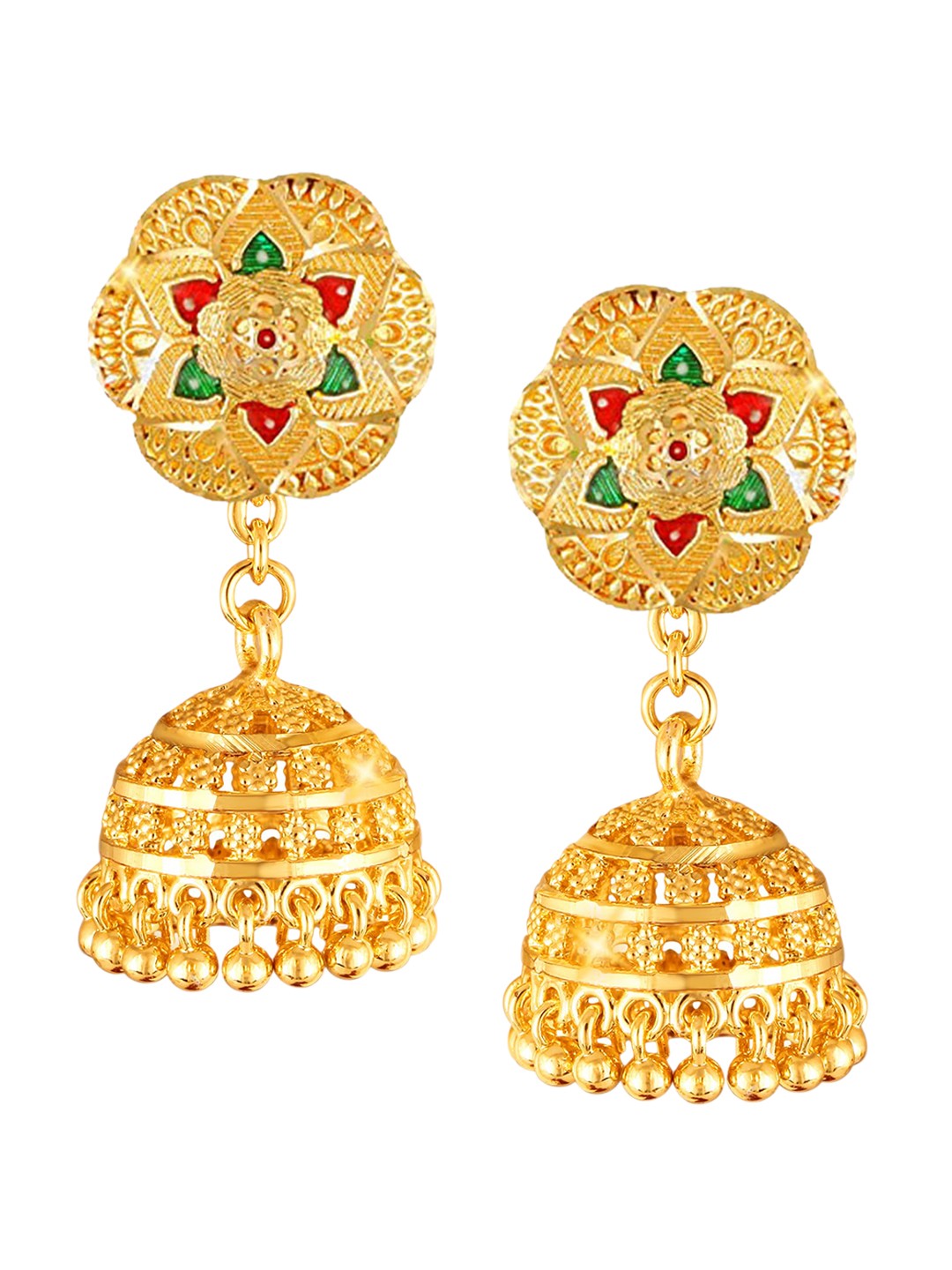 

Vighnaharta Gold-Toned Floral Studs Earrings