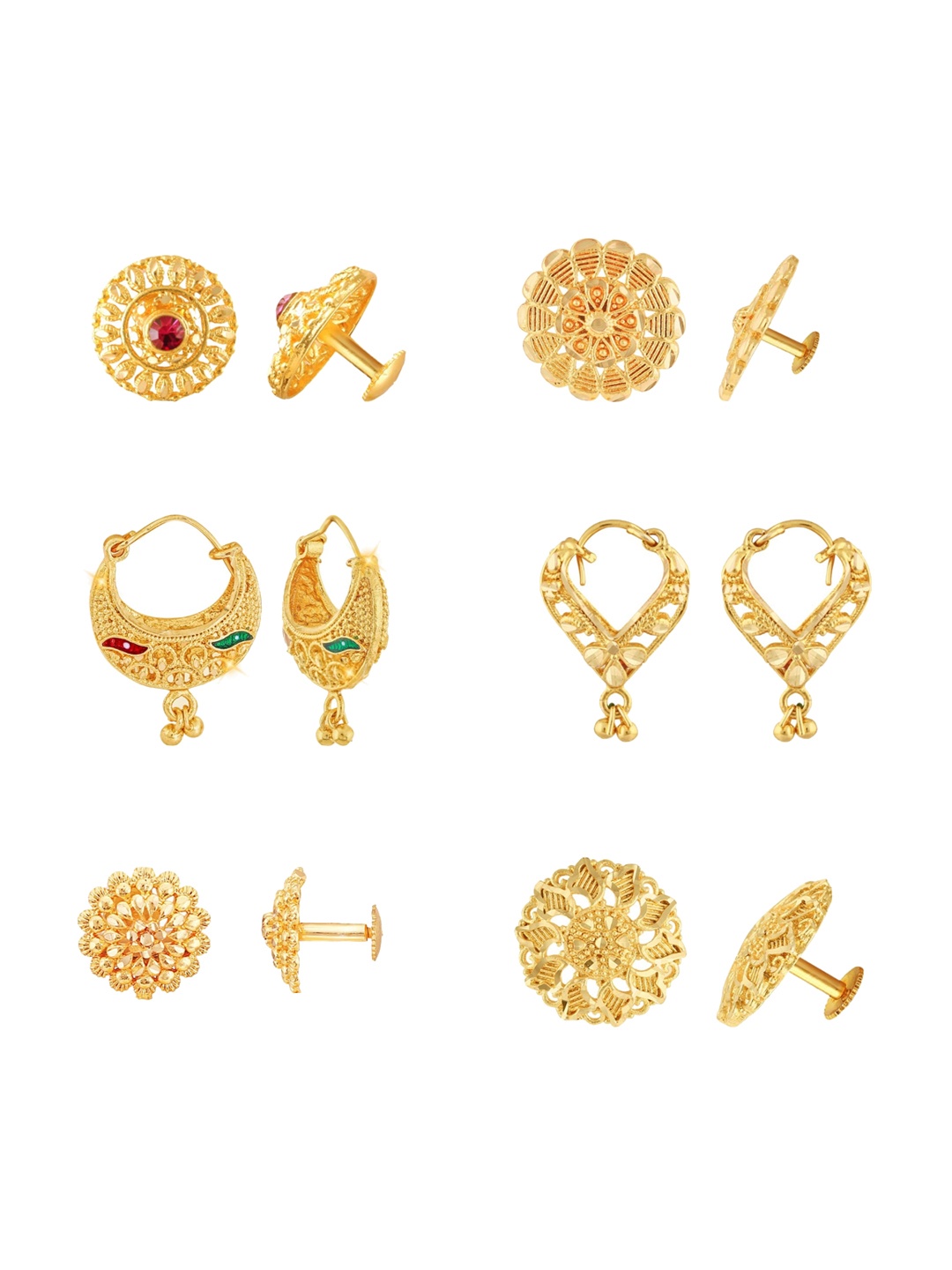 Vighnaharta Gold-Toned Floral Studs Earrings