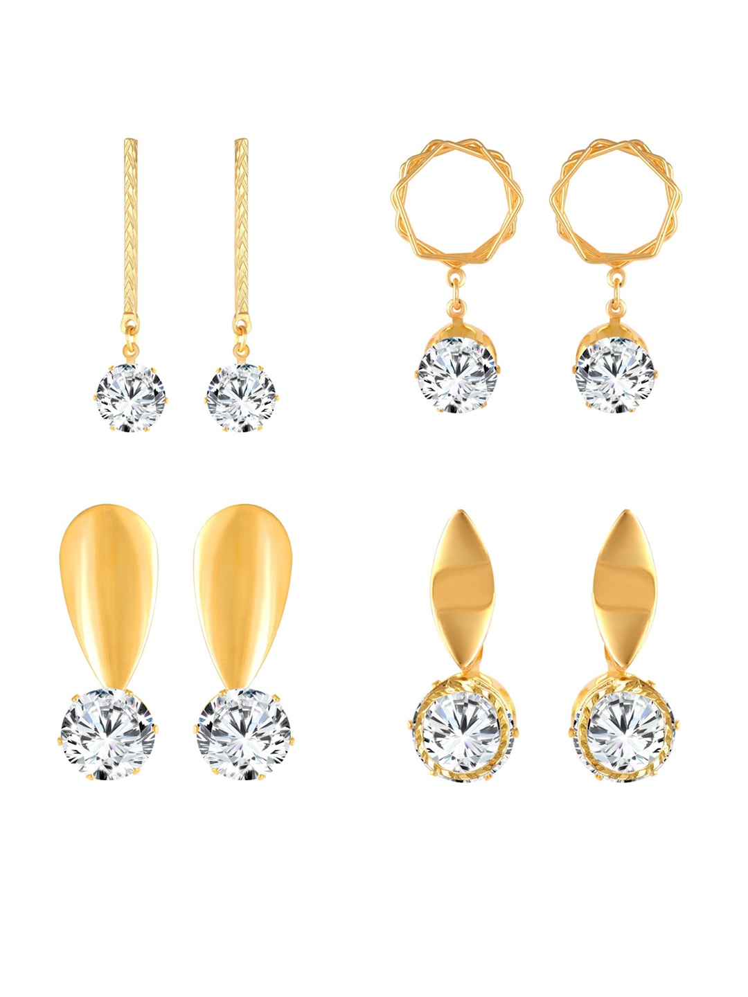 

Vighnaharta Gold-Toned Floral Drop Earrings