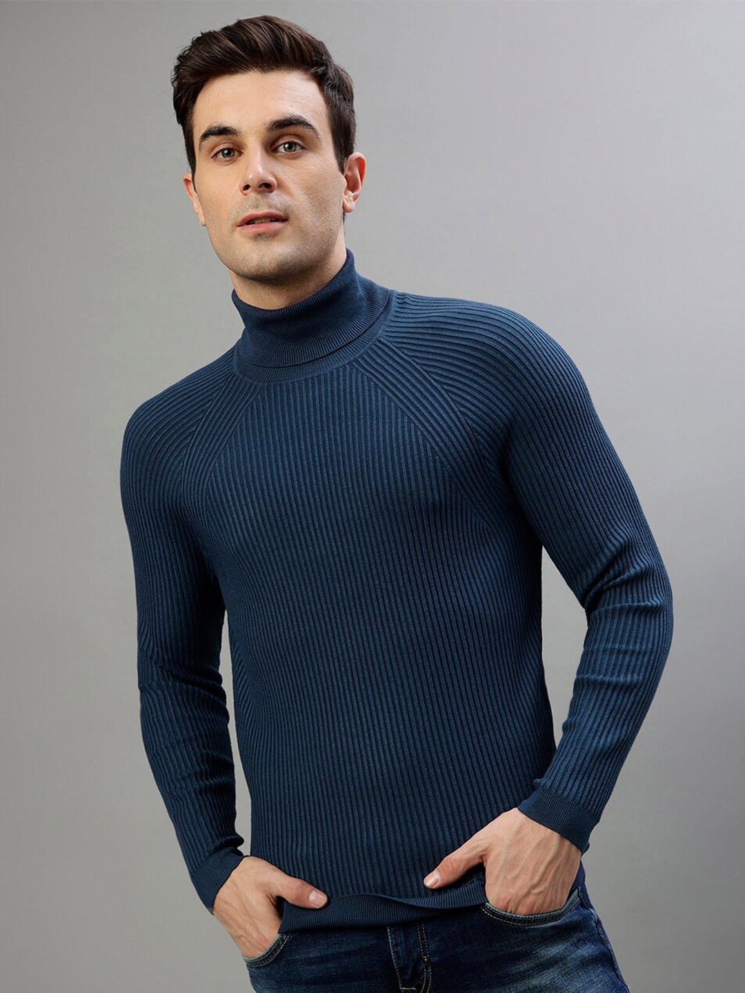 

Antony Morato Ribbed Turtle Neck Pullover Sweater, Navy blue