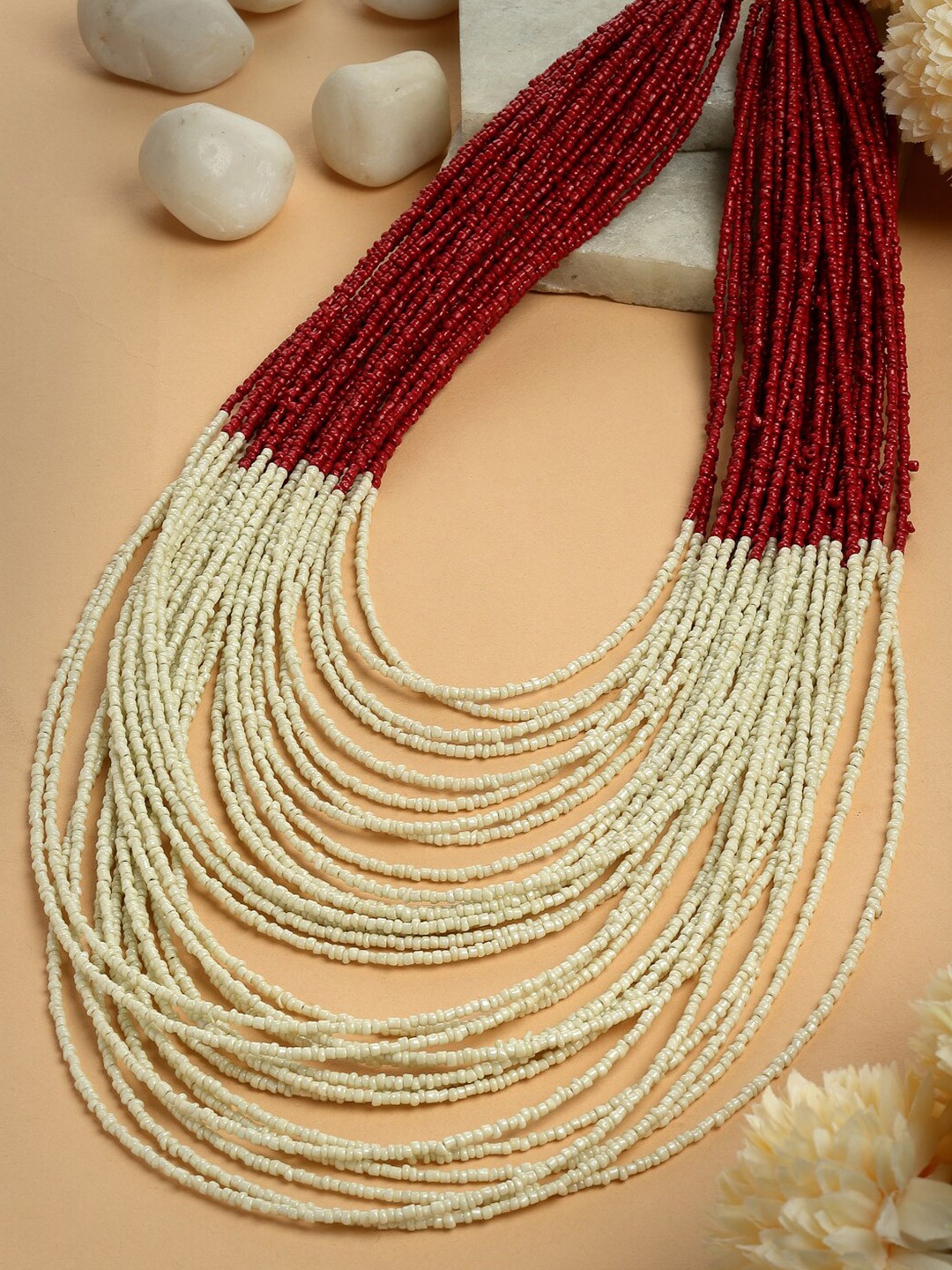 

Moedbuille Gold Plated Beaded Layered Statement Necklace