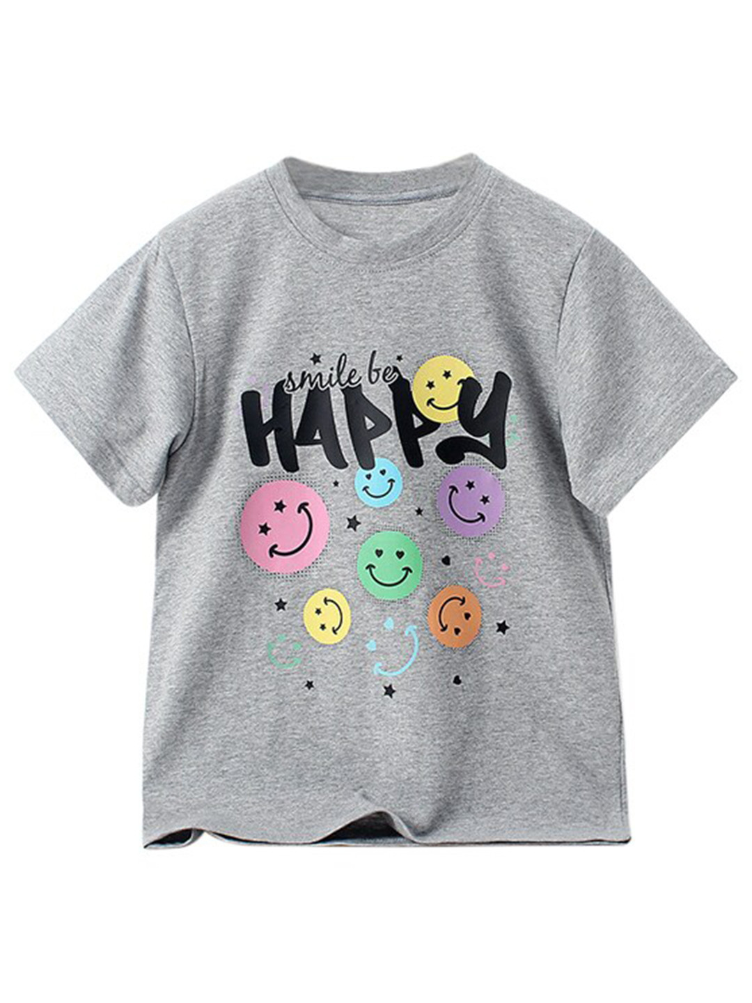 

StyleCast Girls Grey Conversational Printed Cotton T-shirt