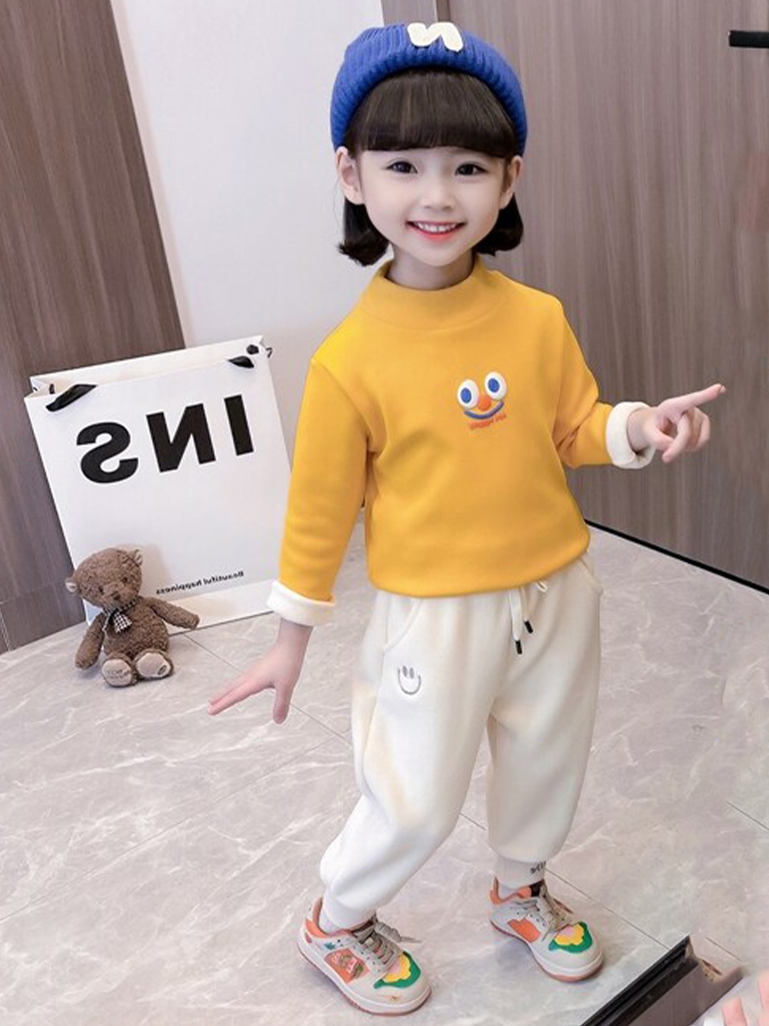 

StyleCast Girls Yellow High Neck Cotton Top