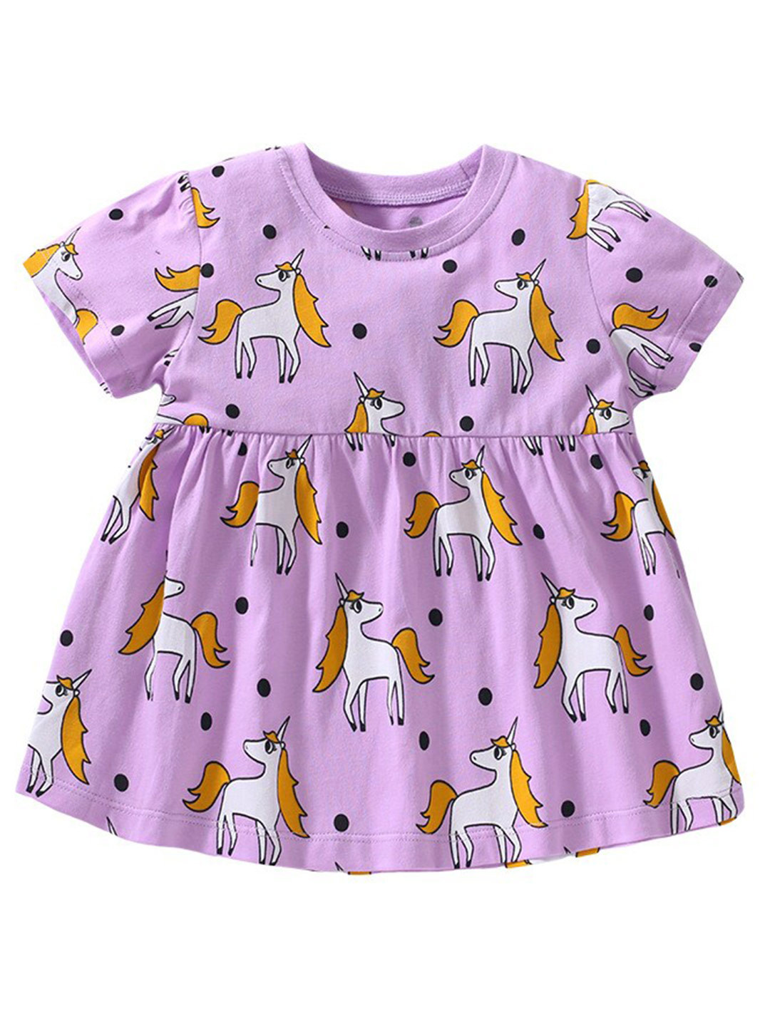 

StyleCast Girls Purple Conversational Printed Cotton A-Line Top